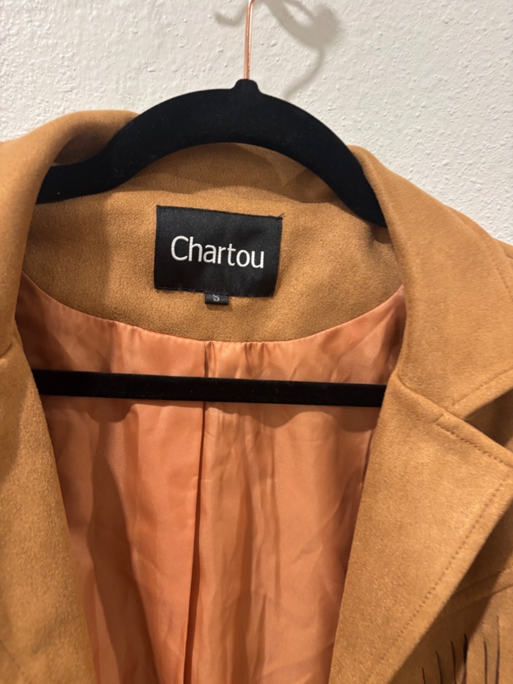 Chartou Faux Suede Cropped Western Fringe Jacket Small/Medium Cowgirl Festival - Picture 6 of 10